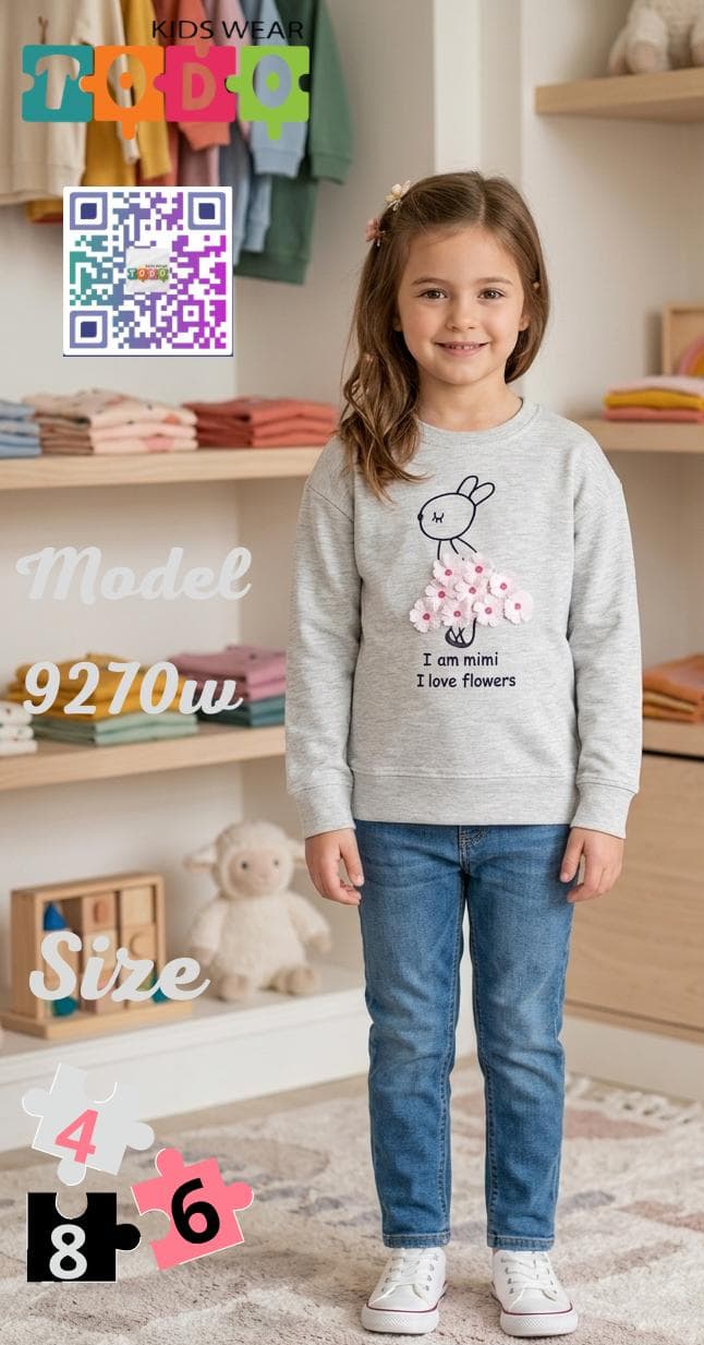 سويت شيرت بناتي كاجوال "Mimi & Flower