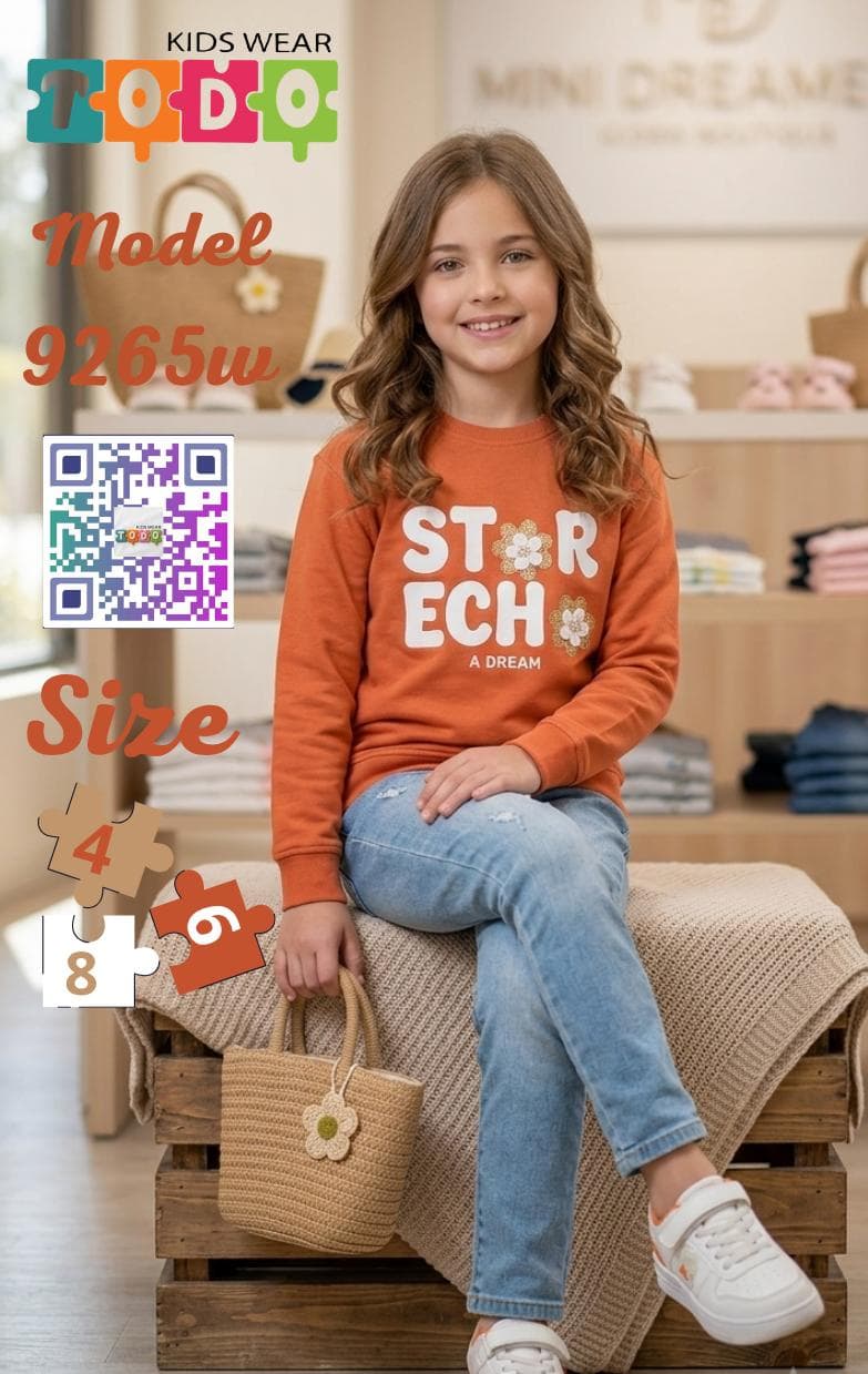 سويت شيرت بناتي كاجوال "STAR ECH" - الوان مبهجة
