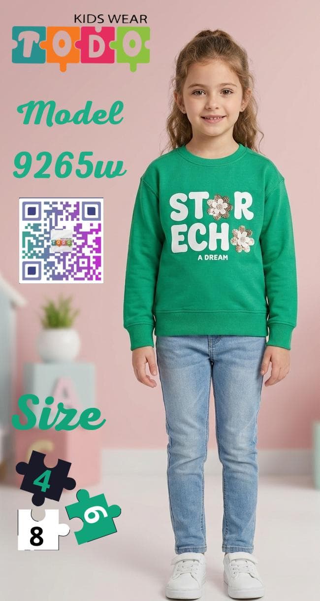 سويت شيرت بناتي كاجوال "STAR ECH" - الوان مبهجة